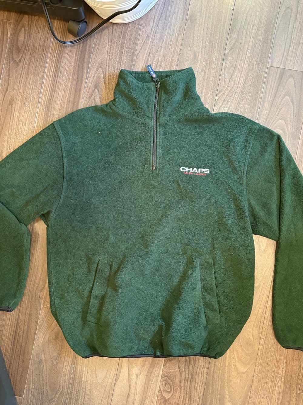 Chaps Men's Dark Green Half-Zip Fleece Pullover